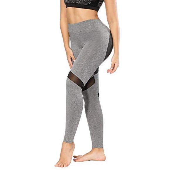 Workout Leggings High Waist With Mesh Panels - Picture 2 of 6